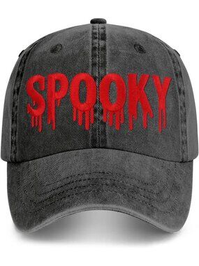 Unisax's Grey Halloween Embroidered Adjustable Washable Trucker Baseball Caps
